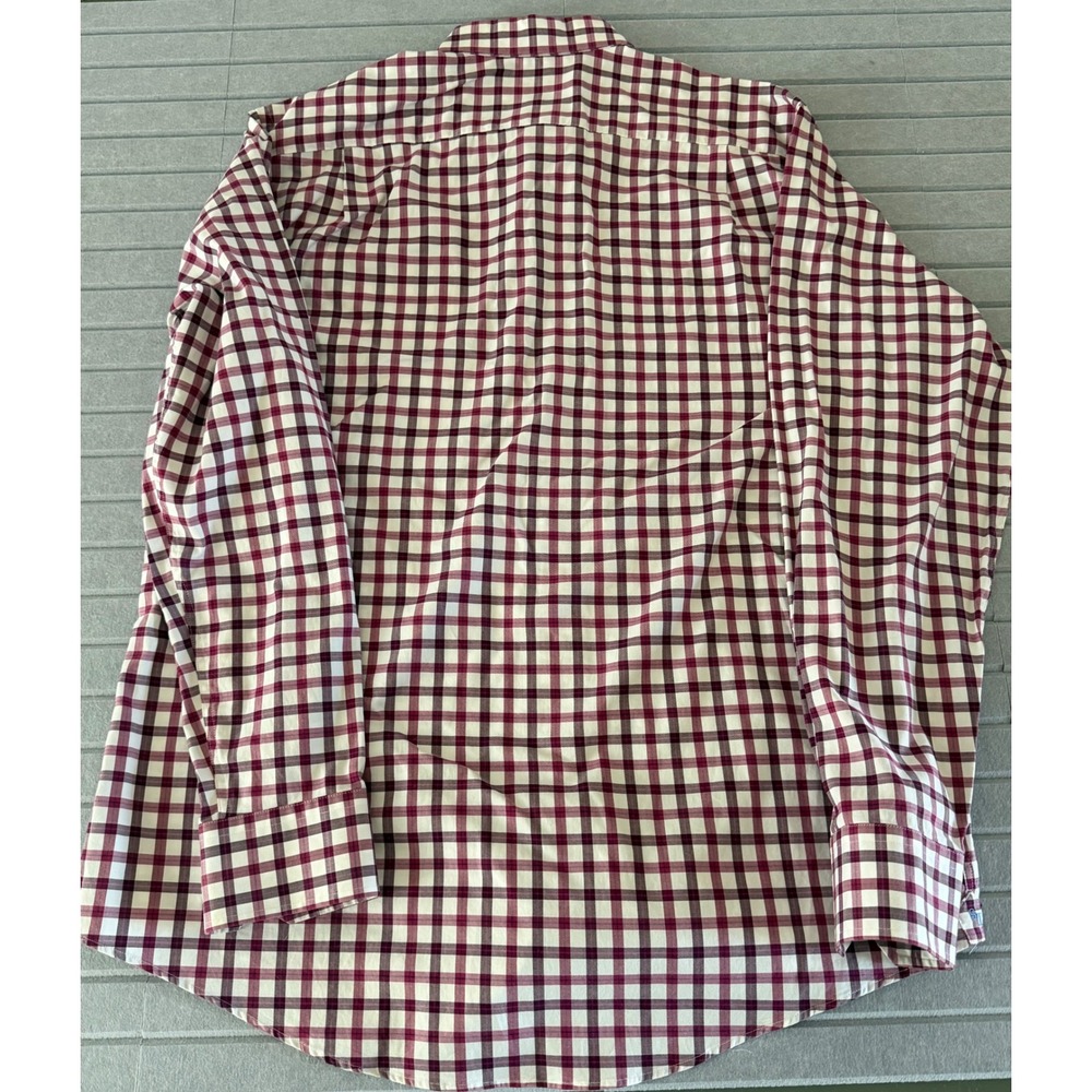 Southern Tide Mens Classic Fit Gingham Button Down Shirt Burgundy White Large - Picture 9 of 10